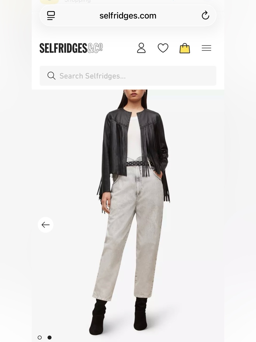AllSaints Black Fringe Leather Jacket